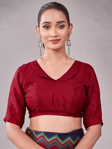 Image of Satrani Women's Crepe Printed Saree with Unstitched Blouse Piece