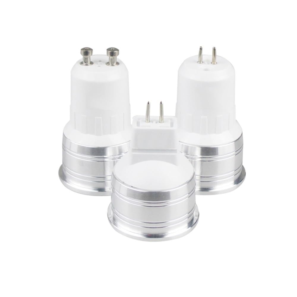 RZL Illuminazione, Confezione da 10 faretti a LED, lampada AC85-265V GU10/GU5.3/E27 1W/3W bianco caldo/naturale/freddo, lampada MR16 DC12V(Natural white 1W,GU10 85-265V)