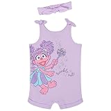 Sesame Street Abby Cadabby Infant Baby Girls Romper and Headband Outfit Set Purple Abby Cadabby 18 Months