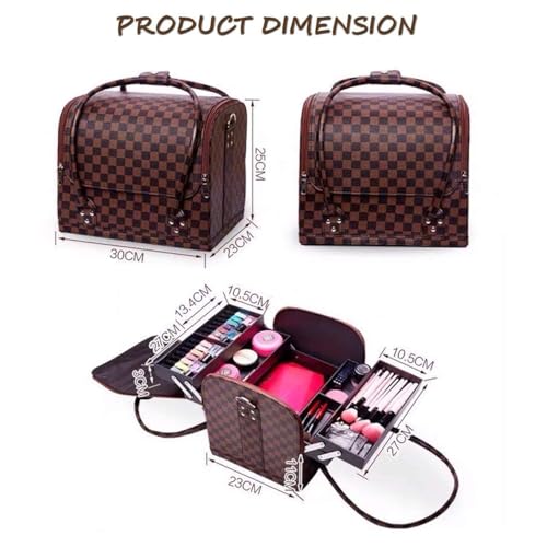 Image of Pu Leather Professional Cosmetic Organizer Box | Large Capacity Makeup Organizer for Storage