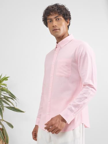 Image of Highlander Men Men's Relaxed Fit Casual Shirt | Cotton Linen | Relaxed fit | Full Sleeves|Premium Shirt for Man