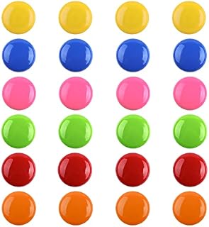 Fridge magnets, 24pcs Strong Round Magnets, Whiteboard Magnets ,Mini Small Magnets, Self Adhesive Magnets, 3cm Craft Magnets For Notice Board, Refrigerator, Picture Magnet, 6 Assorted Colors