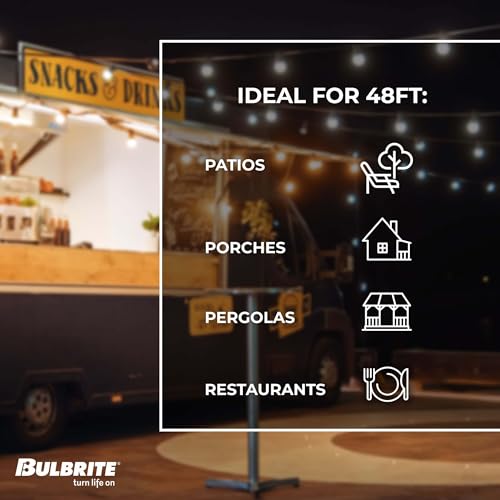 Bulbrite 810002 String15/E26-S14Kt Outdoor, Garden, Patio, Wedding, Party, Holiday, Lawn, And Landscape String Light W/Incandescent Bulbs thumb #6