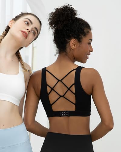 Image of Sports Bras for Women High Support, Molded Cup High Impact Criss Cross Back Workout Yoga Bra No Removable Padded Bra