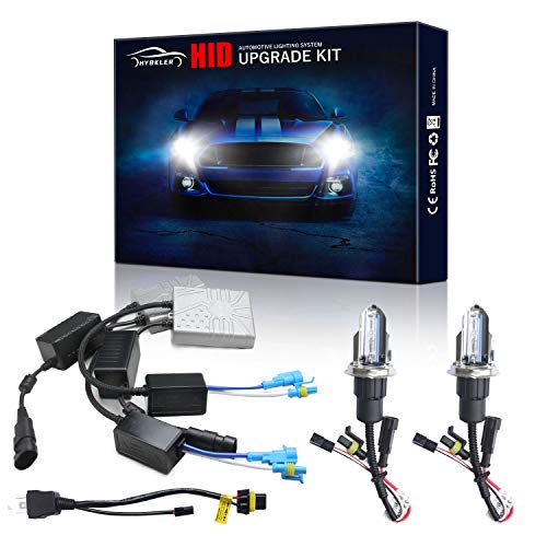 HYBKLER 55w AC Canbus Error Free HID kit Bundle with 2 PCS HID Ballast No Flicker and 2PCS HID Bulb H4 8000K(Light blue)