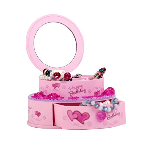 GaRcan Caja de música Creativa con Forma de Pastel de cumpleaños, Nueva Caja de música de Maquillaje con joyero de tocador, Regalo de Moda