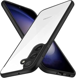 Transparent Acrylic anti yellowing Back Cover For Samsung Galaxy A16, Clear With black Silicone Frame