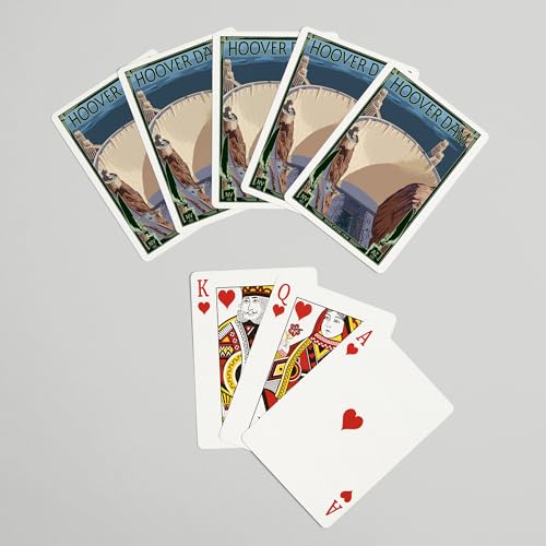 Lantern Press Hoover Dam Aerial naipes poker 52 miniatura 7