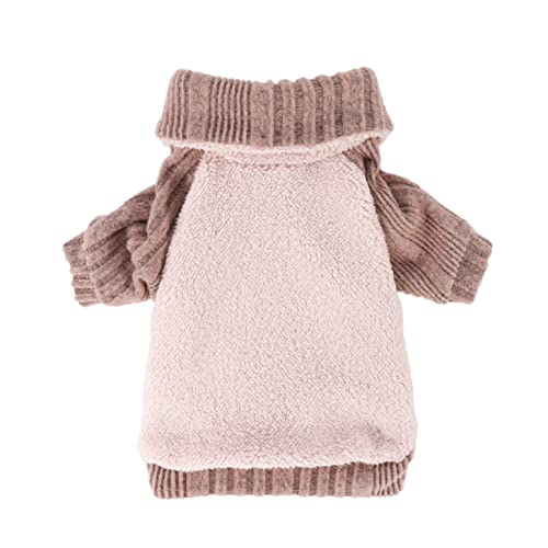 Fitwarm Fleece Dog Sweater, Turtleneck Coat, Winter Clothes for Small Dogs Girl, Pet Pullover Jumper, Cat Apparel, Pink, Small
