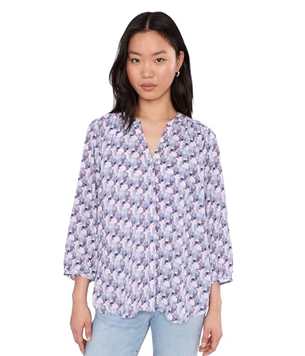 Image of NYDJ Women Pintuck Blouse Aurora Abstract Large