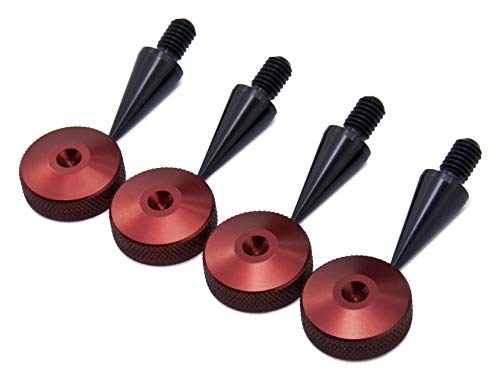 PrecisionGeek Pointes Haut-Parleur M8 Acier Noirci - Lot De 4, Hauteur 45mm - Pour Sonorisation Pro