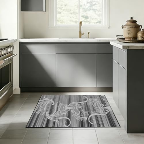 Tapis long antidérapant 80 x 330 cm de sol pour couloir et entrée lavable - 8