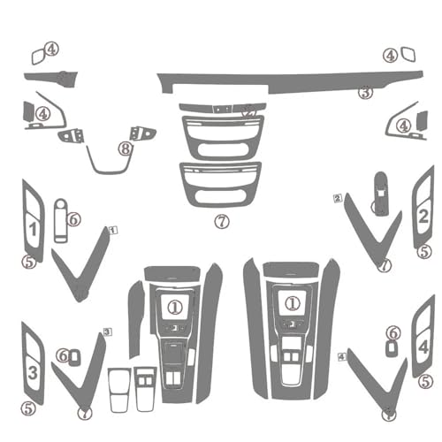 Film autocollant intérieur de voiture carbone argent Peugeot 508 2011-2017