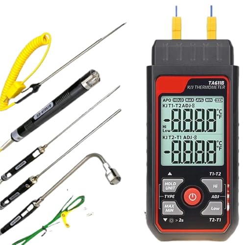TA611A シングルチャンネル K タイプ熱電対温度計 高精度デジタル表面温度計 接触プローブ付き(Handle-type)