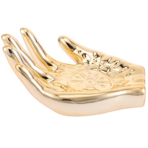 Gatuida Coupelle Bijoux Céramique Main Dorée Organisateur Délicat pour Bagues et Colliers Rangement Élégant Accessoires Présentoir Pratique pour Maison et Boutique