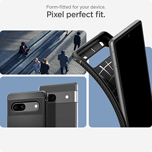 Spigen Rugged Armor Designed for Pixel 7a Case (2023) [Military-Grade Protection] - Matte Black