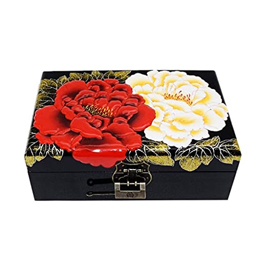Coffret à bijoux laqué pivoine comme cadeau de mariage oriental unique