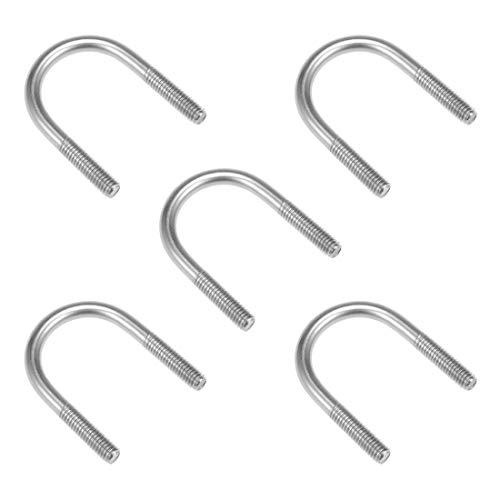 uxcell U-Bolts 5pcs 1.42"(36mm) Inner Width 60mm Length M8-1.25x60mm 304 Stainless Steel U-Bolt Fastener for 33mm Pipe Dia
