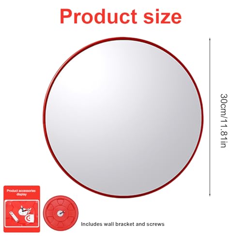 Miroir convexe 12 grand angle en PC avec support mural pour garage