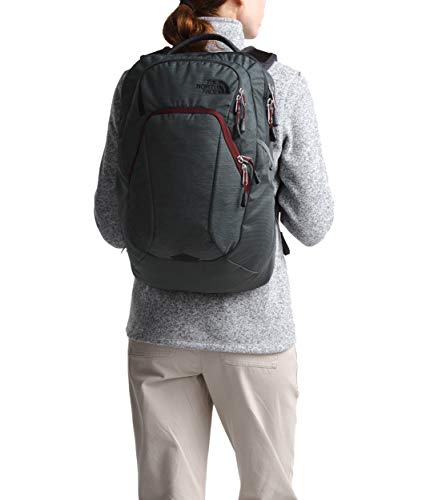 The North Face Women's Pivoter Backpack, Asphalt Grey Light Heather/Deep Garnet Red