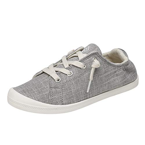 DREAM PAIRS Women s DNS211 Slip On Canvas Fashion Sneakers,Light Grey, Size 8.5