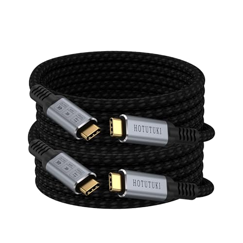 Image of USB-c Long Cables 10ft 2Pack Compatible with Thunderbolt 4 /3,USB C 3.2 Cable 20Gbps Data Transfer,4K@120Hz Video Output Monitor Cord,Type-C Nylon Braided 240W Fast Charging for Hub, MacBook
