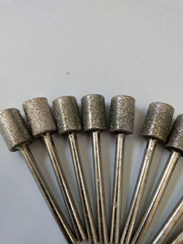 10 Piezas Fresas de Diamante Cilíndricas 3mm x 8mm miniatura 7