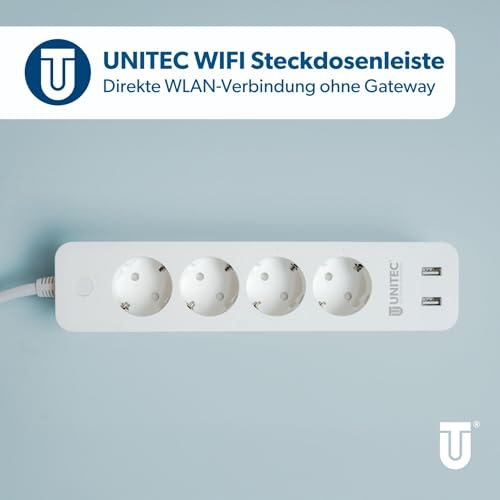 Smarte Steckdosenleiste Unitec 30798 WLAN mit 4 Schaltern und 2 USB-Anschlüssen