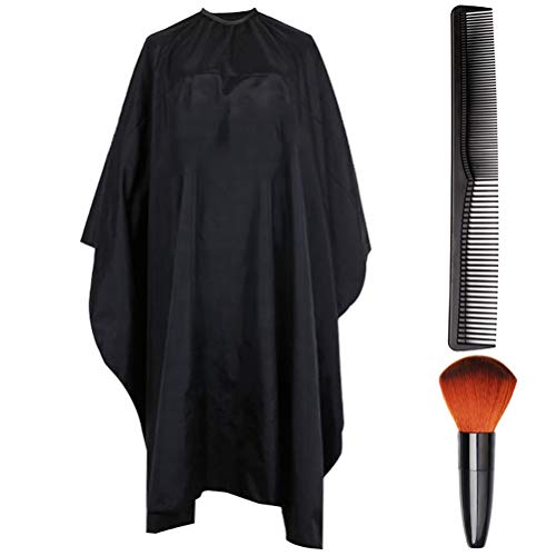 Barber Cape and Neck Duster Brush Comb Set, Waterproof Hair Cutting Cape Professional Hairdresser Cape Salon Supplies Tool Set for Hair Treatment/Cutting/Coloring/Perming(55x63Inch)