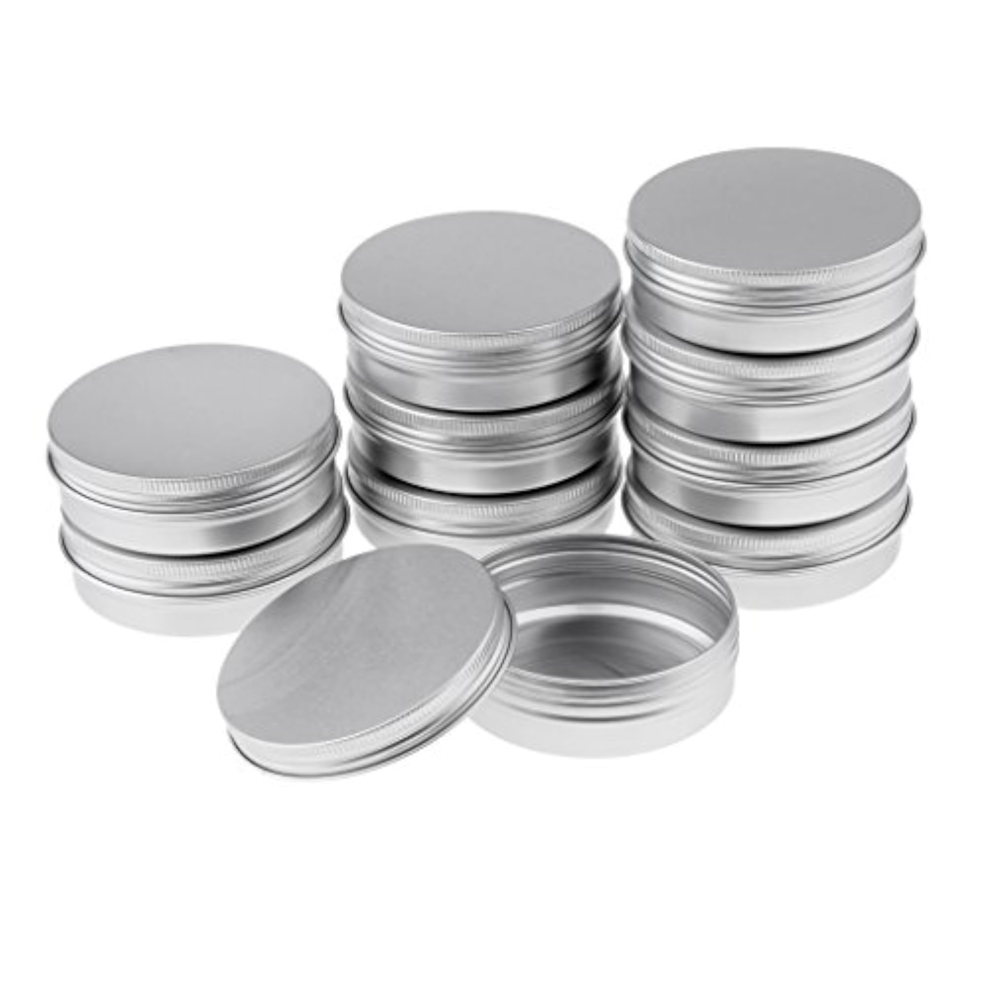 10 Empty Aluminum Tins with Screw Lids, 3.5oz