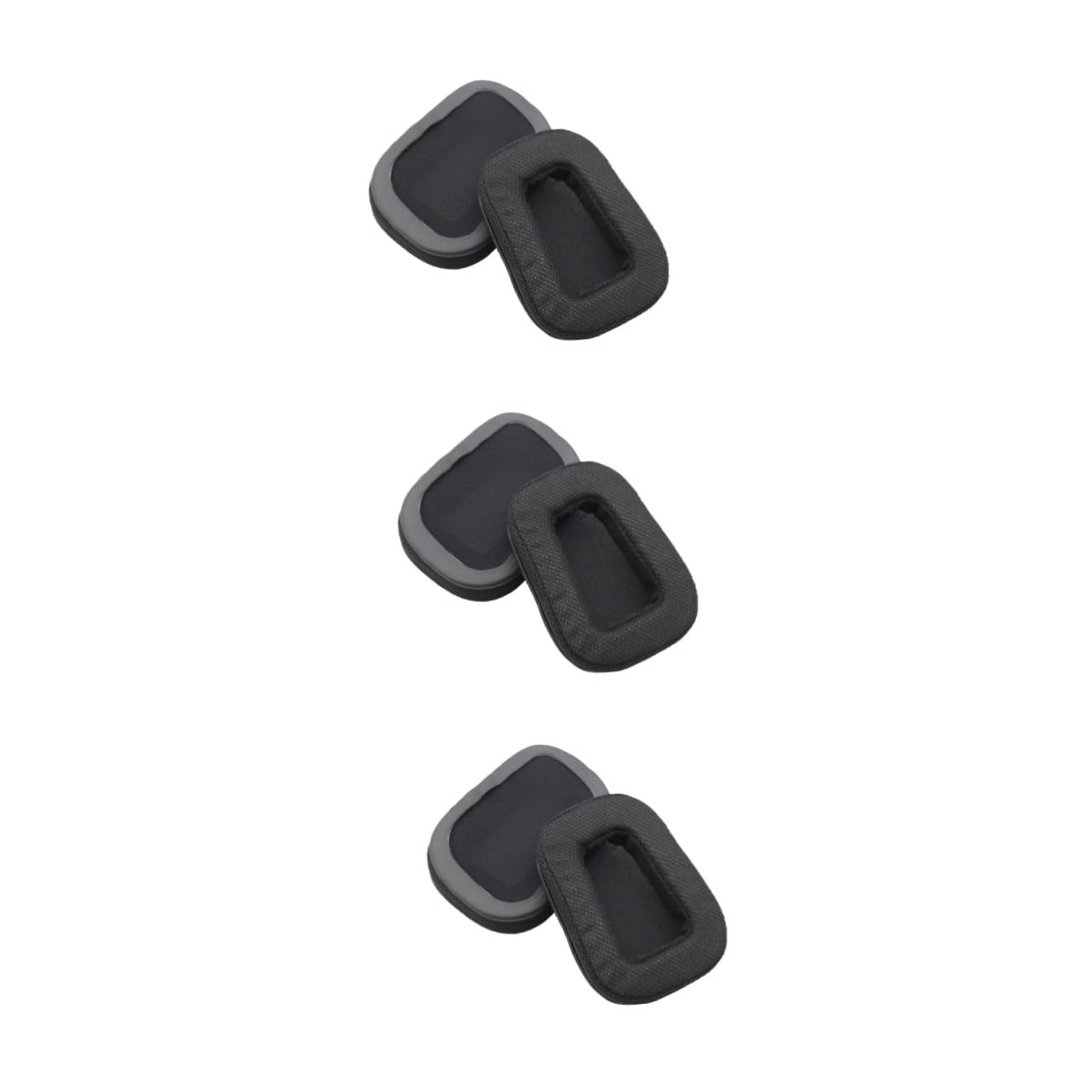 DOITOOL 3piezas Almohadillas De Repuesto Suede para Auriculares Cojines Transpirables y Cómodos para Gaming Negro
