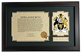 King - Coat of Arms and Last Name History, 14x22 Inches Matted and Framed