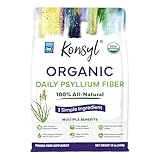 Konsyl Organic Psyllium Husk Powder, 5g of Plant Based Soluble Fiber per Serving – USDA Organic, Non-GMO, Gluten Free, Sugar Free, Vegan, 12 Ounce (Pack of 1)