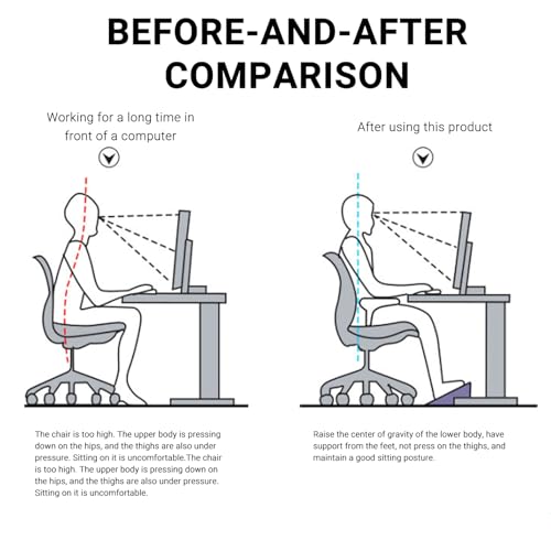Pied de bureau hauteur réglable ergonomique et repose-pieds anti-glisse