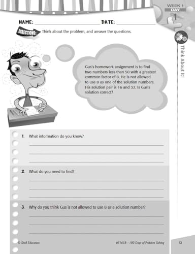 Shell Education SEP51618 180 Days Of Problem Solving For Sixth Grade – Build Math Fluency With This 6Th Grade Math Workbook  thumb #4