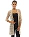 PattyBoutik Women's Open Stitch Crochet Lace Cardigan (Beige S)