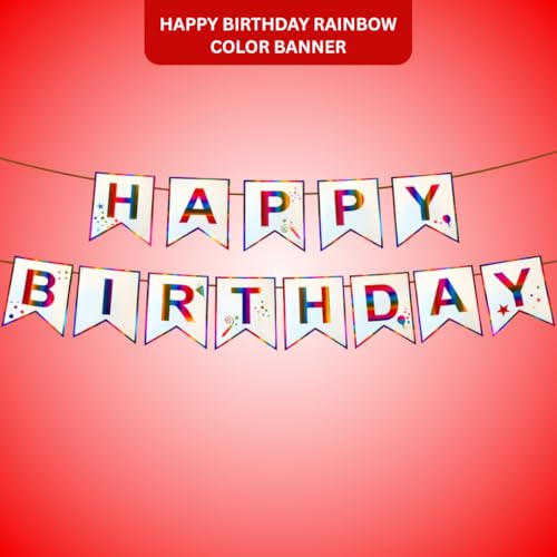 Image of Wanna Party Birthday Decoration Items - Happy Birthday Banner (Cardstock) | Decoration Items for Husband | Multicolor Theme Decoration