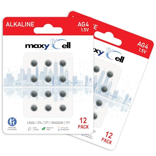 Batería AG4 LR626 Alcalina 24 unidades 1.5V para relojes y más miniatura 1
