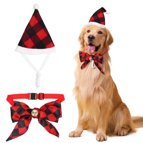 Disfraz Navideño con Sombrero y Corbatín para Mascotas