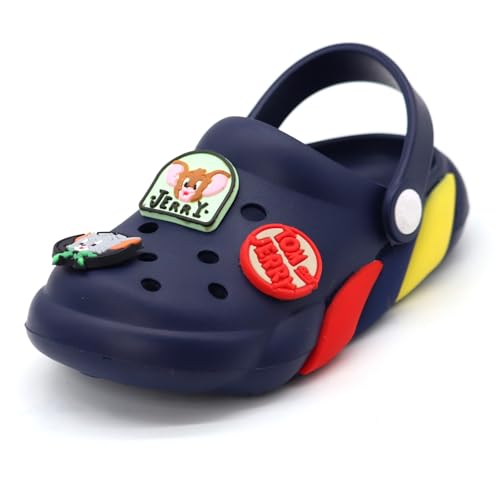 Image of SVAAR x Tom & Jerry Slingback Clog Shoes for Boys & Girls || Indoor & Outdoor Sandals Clogs for Kids with 6 Tom & Jerry Charms