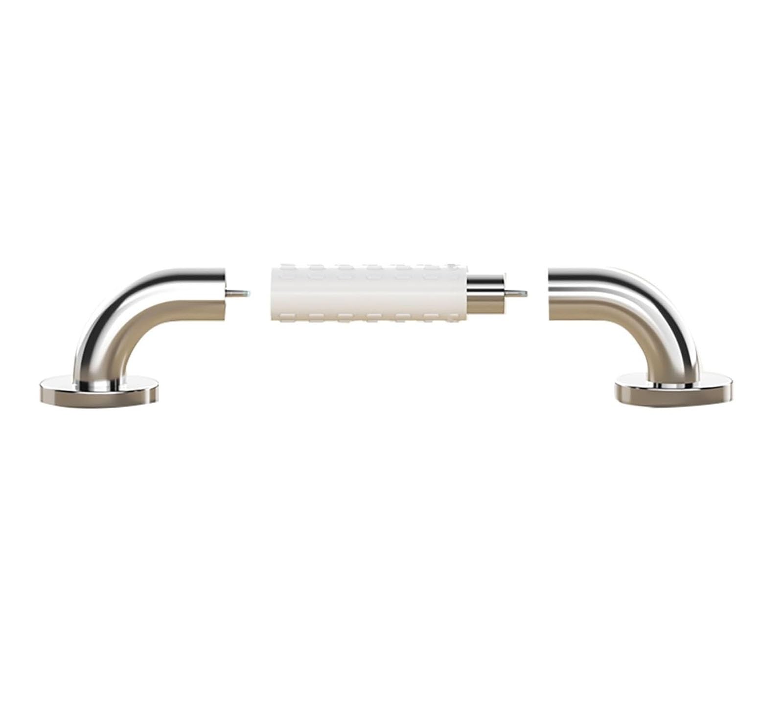 Maniglia di sicurezza antiscivolo in acciaio inox per vasca da bagno e doccia, ideale per anziani e disabili, per maggiore equilibrio e prevenzione degli infortuni (bianco)