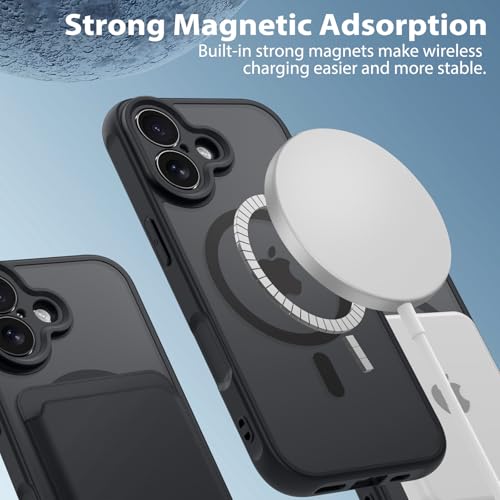 Image of Tobfit Magnetic Case for iPhone 17 Compatible with Mag Safe, Translucent Matte Back Slim Shockproof Phone Cover for iPhone 17