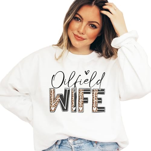 Oilfield Wife Sweatshirt, Roughneck Spouse, Proud Spoiled Pumpjack Pipeline Wife Shirt, For Her, Unisex Crewneck Sand3