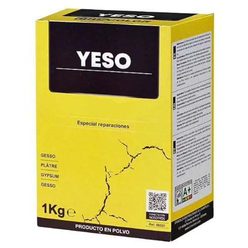 Yijia Yeso En Polvo, Pasta Para Reparar, Alta Adherencia, Ideal Para Reparar Grietas Y Pequeños Agujeros, Formato 1 Kg, Color Blanco