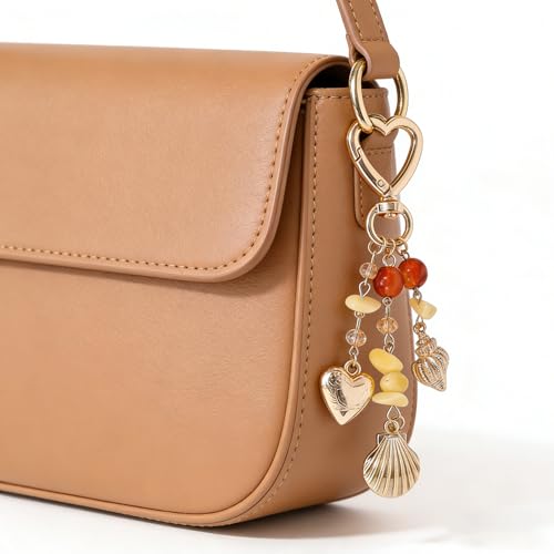 Image of Gold Keychain Sun Starfish Bag Charms for Purse Handbag Backpack Tote Bags Decor Accessories