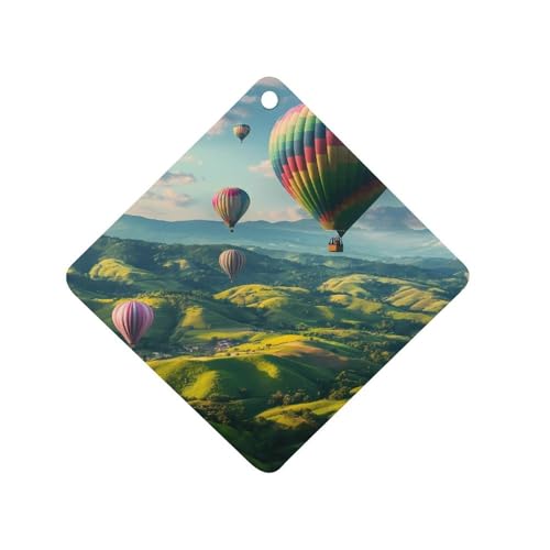 Hot-Air Balloons Car Air Freshener Hanging Aromatherapy Tablets for Car Accessories Rhombus