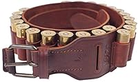 VlaMiTex Patronengürtel Echt-Leder Braun 20 kal (J45, M Taille 87-107)
