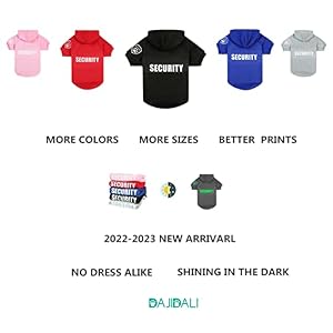 Dog Security Hoodie with Glow-in-The-Dark Prints DAJIDALI Dog Clothes Apparel Winter Sweatshirt Warm Sweater Jacket Coat Hoodie for Small Medium Large Dog Cat Dog Security Hoodie with Glow-in-The-Dark Prints DAJIDALI Dog Clothes Apparel Winter Sweatshirt Warm Sweater Jacket Coat Hoodie for Small Medium Large Dog Cat