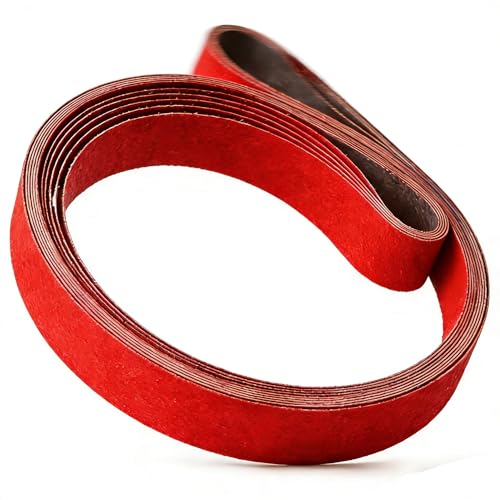 MAOKLA 2x72 Inch Ceramic Sanding Belts (36/40/60/80/120 Grits) 5 Pcs