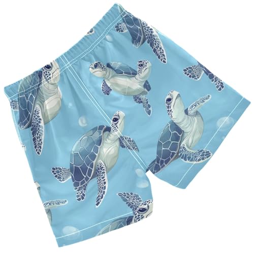 Pigsaly Boys Swim Trunks Cute Swimming Sea Turtles Cartoon Boys Board Shorts Swimsuit Swimwear Summer Bathing Suit XS2